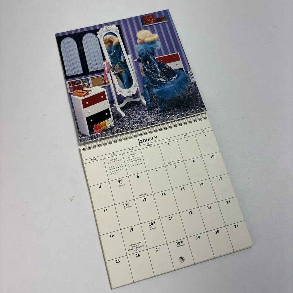 VTG 1997 Barbie 12 Month Calendar Hallmark Diorama Mod Era Twist n Turn Barbie